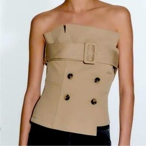 Zara Gabardine Bustier with tags! **brand new** Never worn!